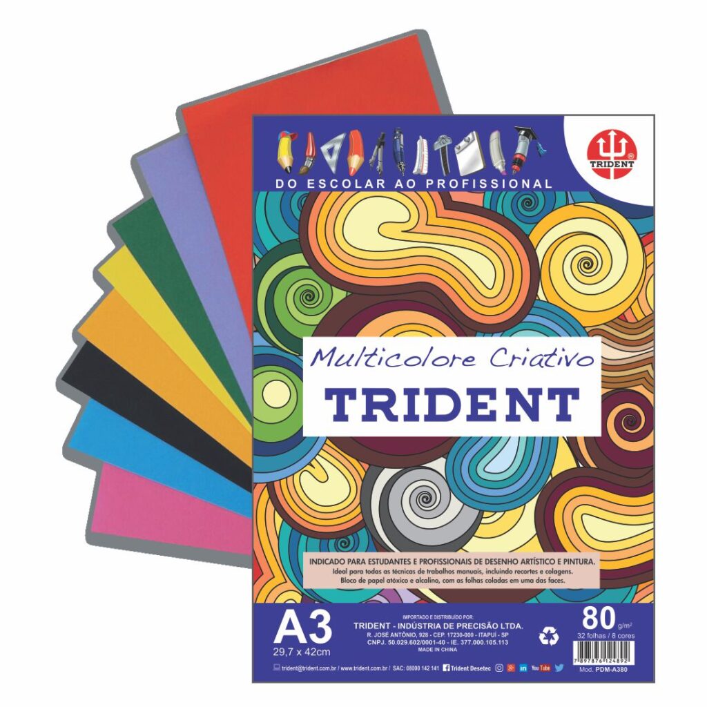 Papel Multicolore Criativo - PDM-A380I - Trident Desetec