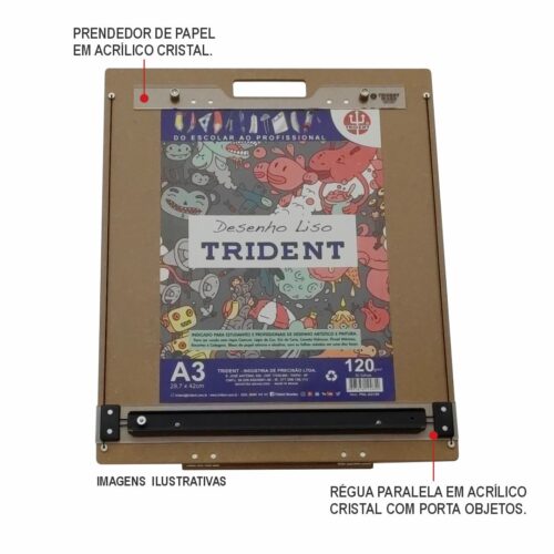 Prancheta Articulada com Prendedor para Papel e Régua Paralela - Image 4